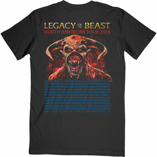 Officiel Iron Maiden T Shirt Deux Minutes to Midnight Legacy Bête Noir Classique