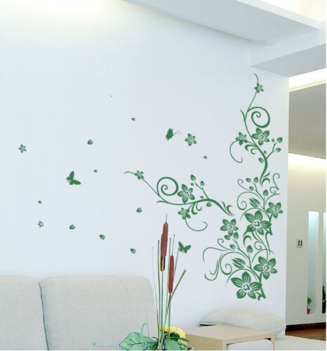Vine Flower Tree Plants Floral Garden Butterfly Wall stickers home Wall decals 