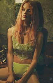 NEW For Love and Lemons Skivvies Spring Fling Crop Top Yellow Bralette Small S