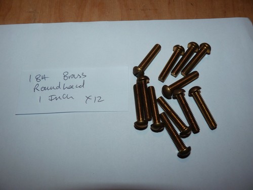 1 BA Brass Roundhead Screws 12 screws 1 inch long
