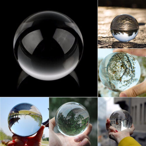 Clear Glass Crystal Ball Healing Sphere Photography Props Lensball Decor Gift