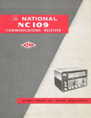 Manual for National NC109 Receiver NC 109  NC-109 