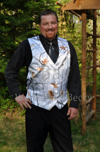 NEW SATIN Muddy Girl Camo Wedding Vest//MAN/'s Custom Sizes-S,M,L,XL,2X,3X,4X