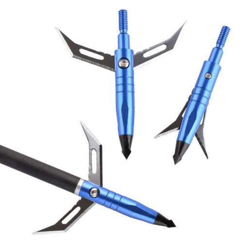 Details about  / Archery Blade Arrowheads Hunting Tips Screw Points Crossbow Bow Arrow Broadheads