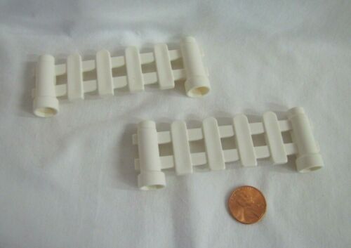 Lego Duplo Lot of 2 WHITE PICKET FENCE PIECE RAIL SECTIONS FENCING Farm House 