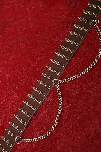 Killer-Rivets Ceinture 3 Reihig Avec Chaîne-Noir-Gothique//Punk//Metal