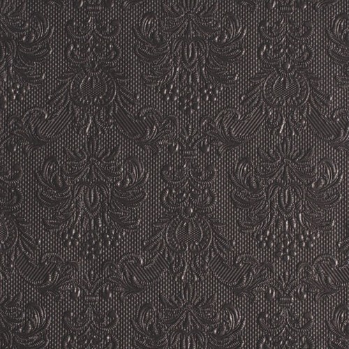 edel 15 geprägte Servietten/"Elegance Dark Grey/"dunkel-grau Blüten Ornamente