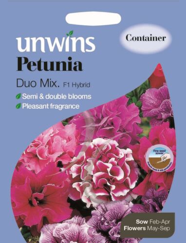 UNWINS paquet illustré-Pétunia Duo Mix F1-70 graines