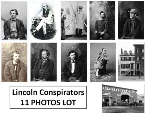Conspirators in Murder Kidnapping Abraham Lincoln Assassination 11 PHOTOS Lot