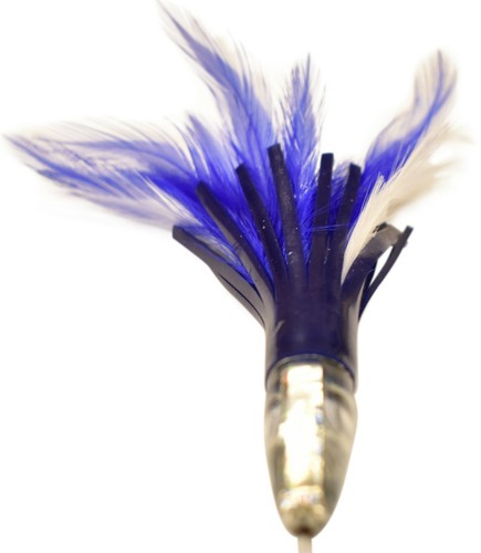 Blue /& White Feather Duster Rigged Saltwater Fishing Lure