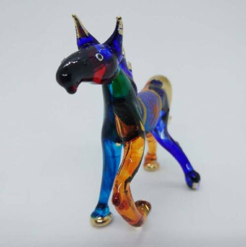 Mini Horse Rainbow Blown Glass Blowing Art Figurines Animals Decor Souvenir 3