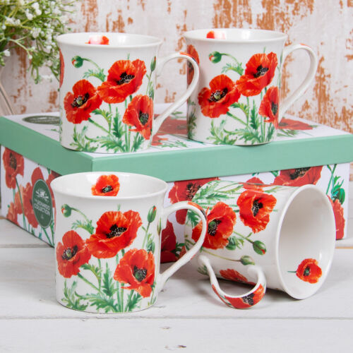 Poppy Flower Tableware Dinner Set Placemat Coasters Drink Mats Food Serving Tray