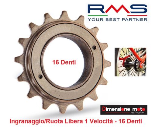 0120 - Ingranaggio/Ruota Libera &#034;RMS&#034; 16 Denti-1 Velocita per Bici Olanda