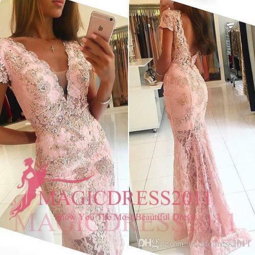 Long Mermaid Lace Formal Evening Dress Celebrity Pageant Party Prom Wedding Gown