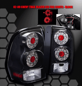 02-09 CHEVY TRAILBLAZER LED RING TAIL LIGHTS LAMPS BLACK EXT LT LS LTZ SS TRUCK
