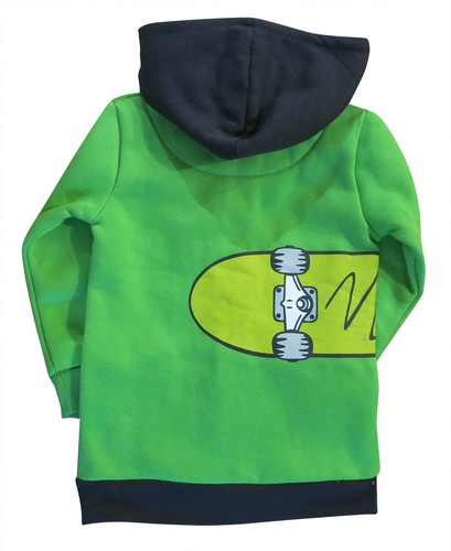Skateboard on green Boys Fleece Hoddies Jacket
