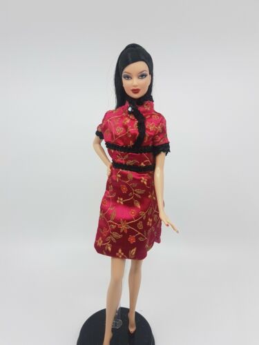 New Barbie doll clothes fashion outfit dress good quality pretty red costume