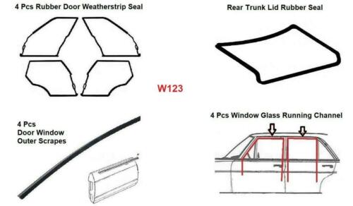 Full Rubber Door Trunk Weatherstrips Seals Mercedes Benz W115 Gasket 13 Pcs 
