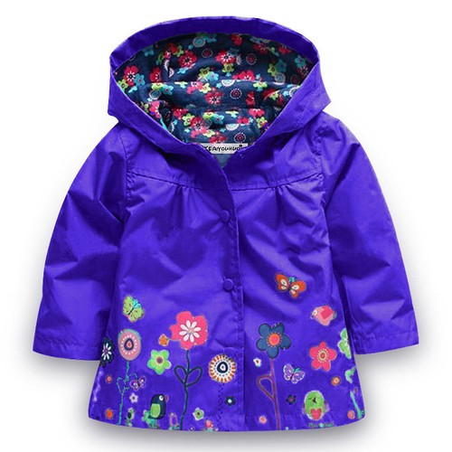 Baby Kid Girls Jacket Winter Warm Hooded Coat Windproof Parka Outwear Floral Top
