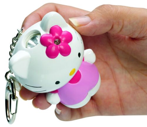 Hello KITTY Flashlight Keychain Keyring Sanrio Pink NEW Flower Battery Retired