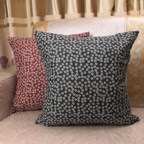 CURCYA Japanese Plain Flowers Throw Pillow Case Cotton Linen Sofa Cushion Covers 