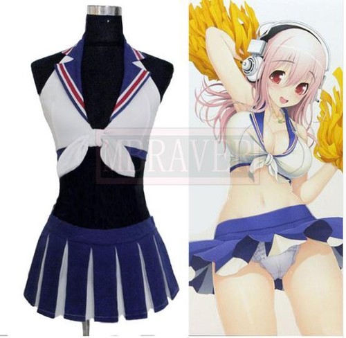 Super Sonico cheerleader Cosplay Costume Custom Made: Free Shipping