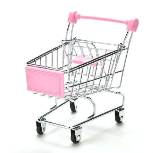1X Dark Miniature Metal Grocery Shopping Cart// Doll Size// Home Decoration SqJVV