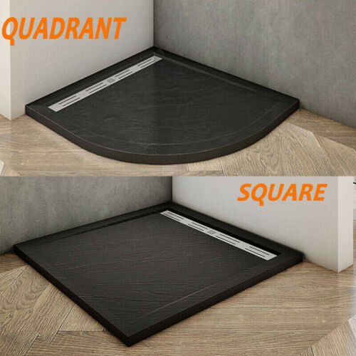 Square//Quadrant Slate Effect Stone Shower Tray Luxury Drain Trap/&Free Waste