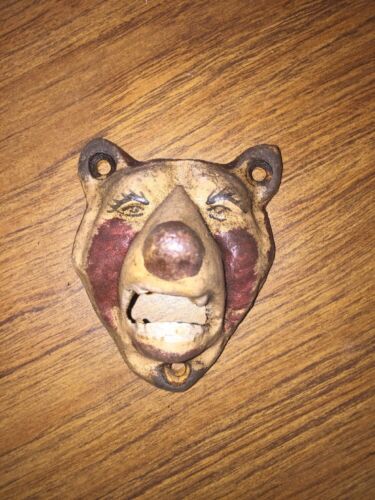 Pabst Cast Iron Beer Bottle Opener Masters Brewery Antique Style Grizzly Bear vg 