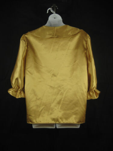 XL Petite Ruffled Front 3//4 Sleeves Gold Silver NEW Square Dance Blouse Petite