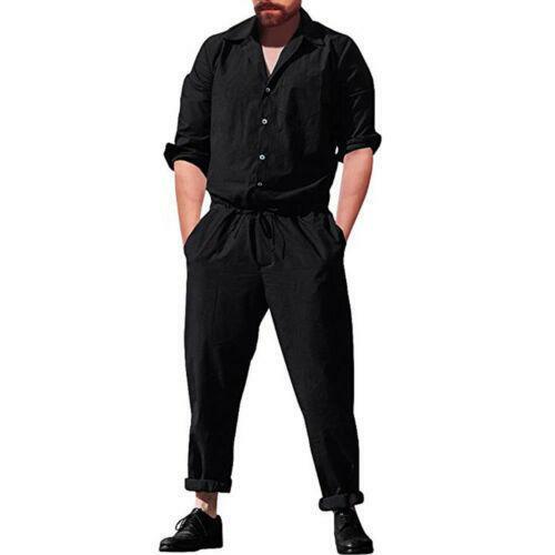 Men/'s One Piece Rompers Long Sleeve Street Casual Cargo Pants Jumpsuit Overalls