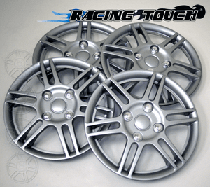Wheel Cover Replacement Hubcaps 14/" Inch Metallic Silver Hub Cap 4pcs Set #004
