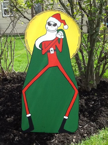 Hand Painted Jack Skellington Nightmare before Christmas Reversible Yard Art
