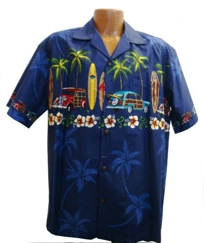 Big and Tall Classic Woody Hawaiian Aloha Shirt 