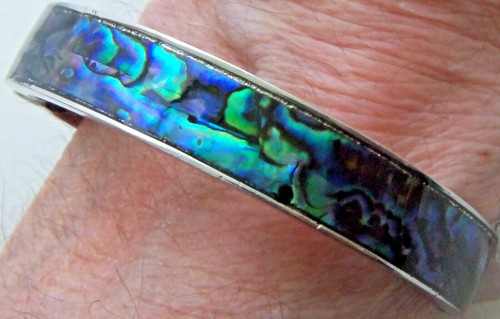 PAUA Shell abalone Nature/'s 1 Hinged Bracelet 10mm Wheeler Mfg bgb 018 NEW