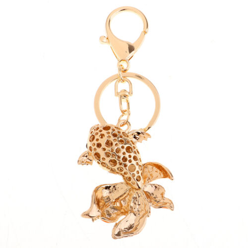 Exquisite Rhinestone Goldfish Alloy Keychain Birthday Gifts Car Key Pendants 