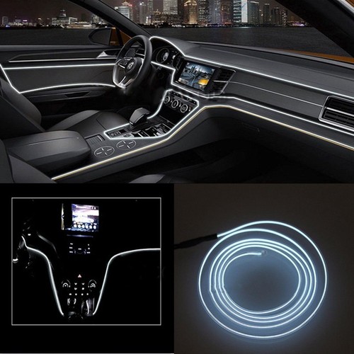 1//2//3M Car Interior Atmosphere Glow EL Wire LED Strip Light Flexible Neon Rope