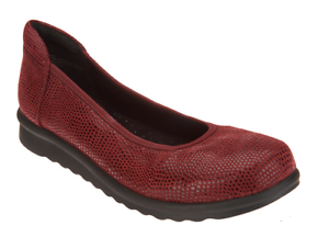 Vaneli Printed Leather Wedge Pumps Donia Wine Burgundy Womens Shoes 8 New