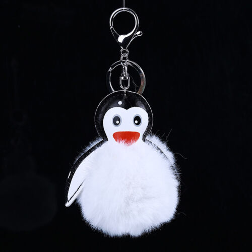 Fluffy Key Ring Cute Penguin Handbag Pendant Key Chain Soft Plush Keyring N7