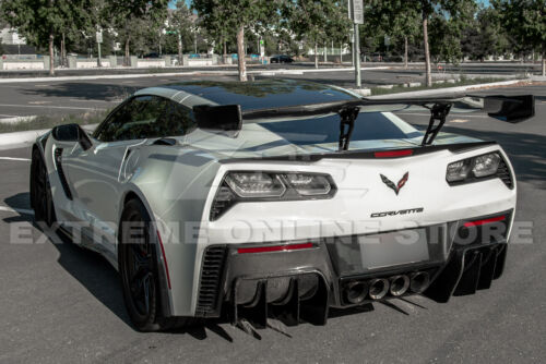 For 14-19 Corvette C7 Performance Track Style CARBON FIBER Rear Bumper Diffuser 