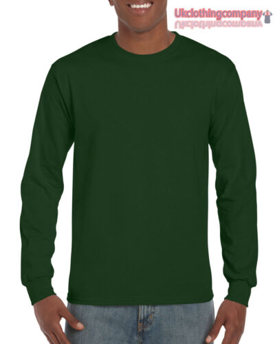 Forest Green Gildan Long Sleeve Ultra Cotton t-shirt-Mens Tops s m l xl 2xl