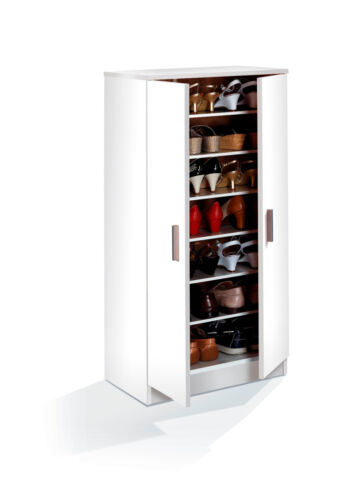 Alfy Alpine White Shoe Cabinet Cupboard Storage Rack Unit 