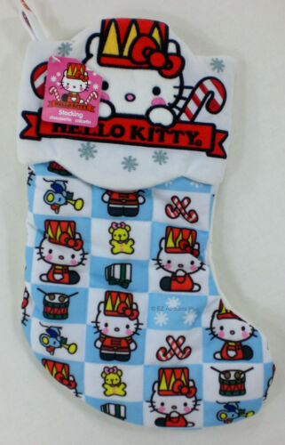 Hello Kitty Cloth Patchwork Holiday 16/" Christmas Stocking NEW