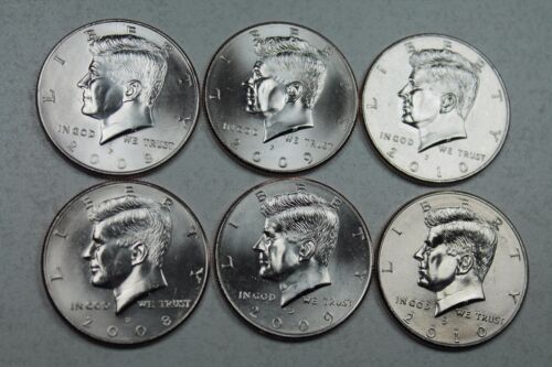 2008 2009 2010  P /& D Uncirculated Kennedy Half Dollar Set from Mint Rolls