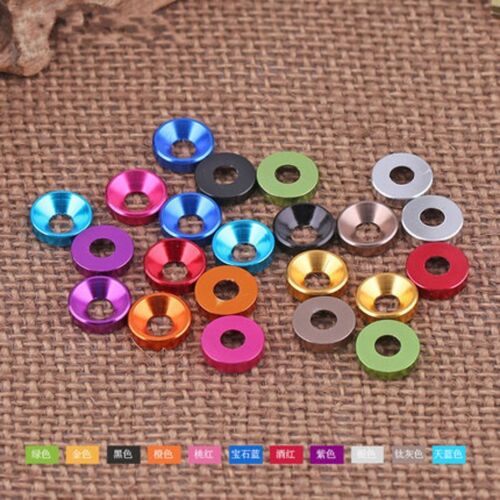 Aluminum Alloy Silver Color M4 4mm Countersunk Head Washers Bolt Screw Cup 