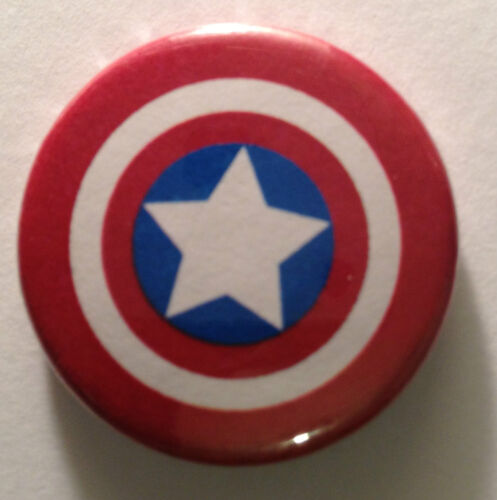 BUY 2 & GET 1 FREE Marvel 1'' Captain America Shield 25mm Pin Button Badge 