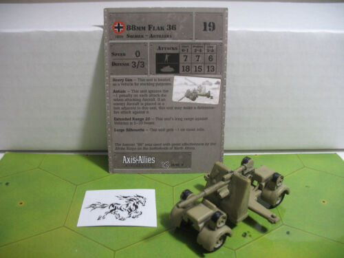 Axis /& Allies D-Day 88mm Flak 36 with card 26//45