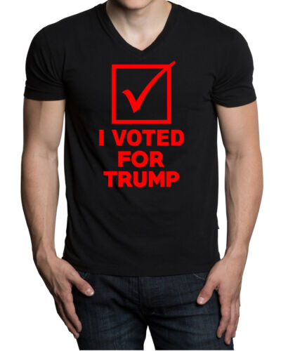 Men/'s I Voted For Trump V-Neck Black T Shirt America 2017 President USA Tee V201
