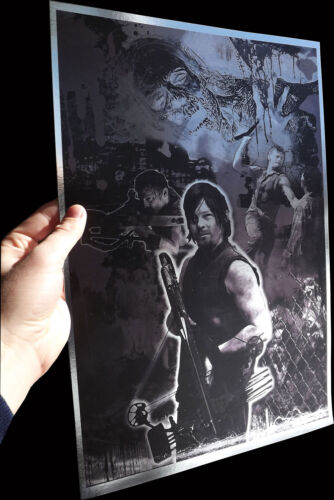 Daryl Dixon I Norman Reedus The Walking Dead rare METALLIC FOIL PRINT 11x17 