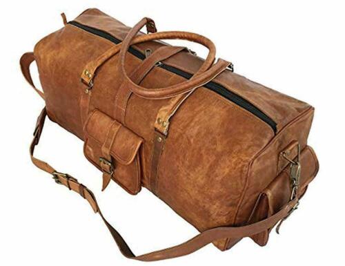 Véritable commerce en cuir vintage polochon Voyage Weekend Nuit bagages sac de gym